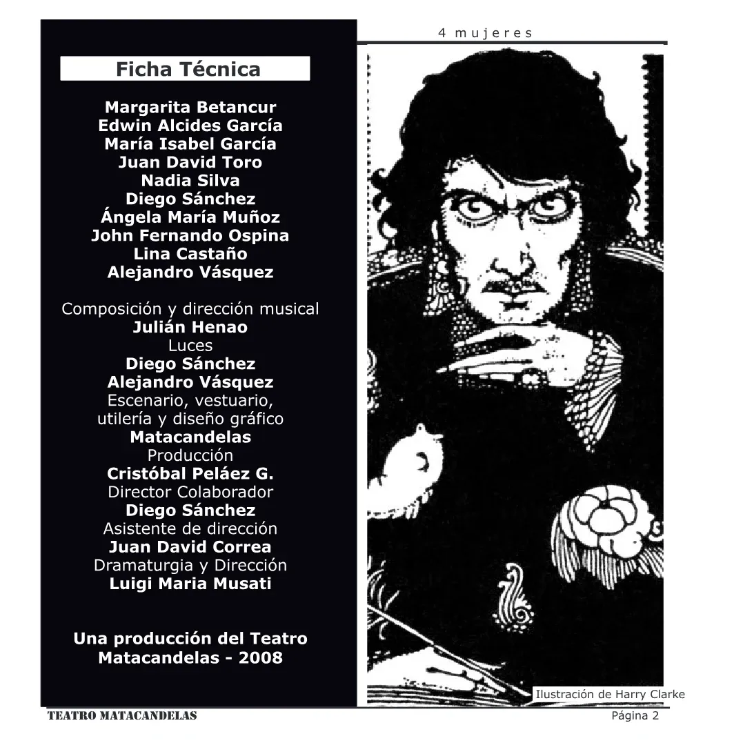 Página 2 del programa de mano de 4 mujeres