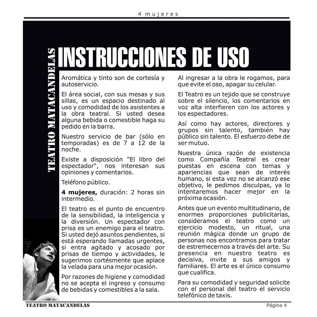 Página 4 del programa de mano de 4 mujeres