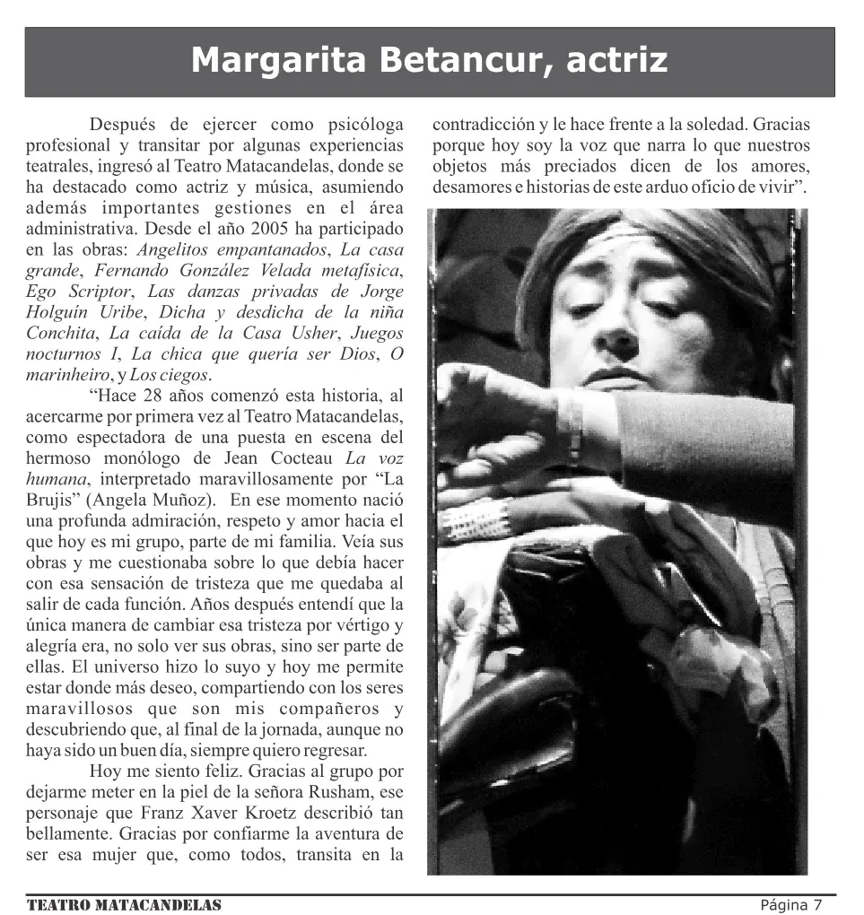 Página 7 del programa de mano de Perspectivas ulteriores