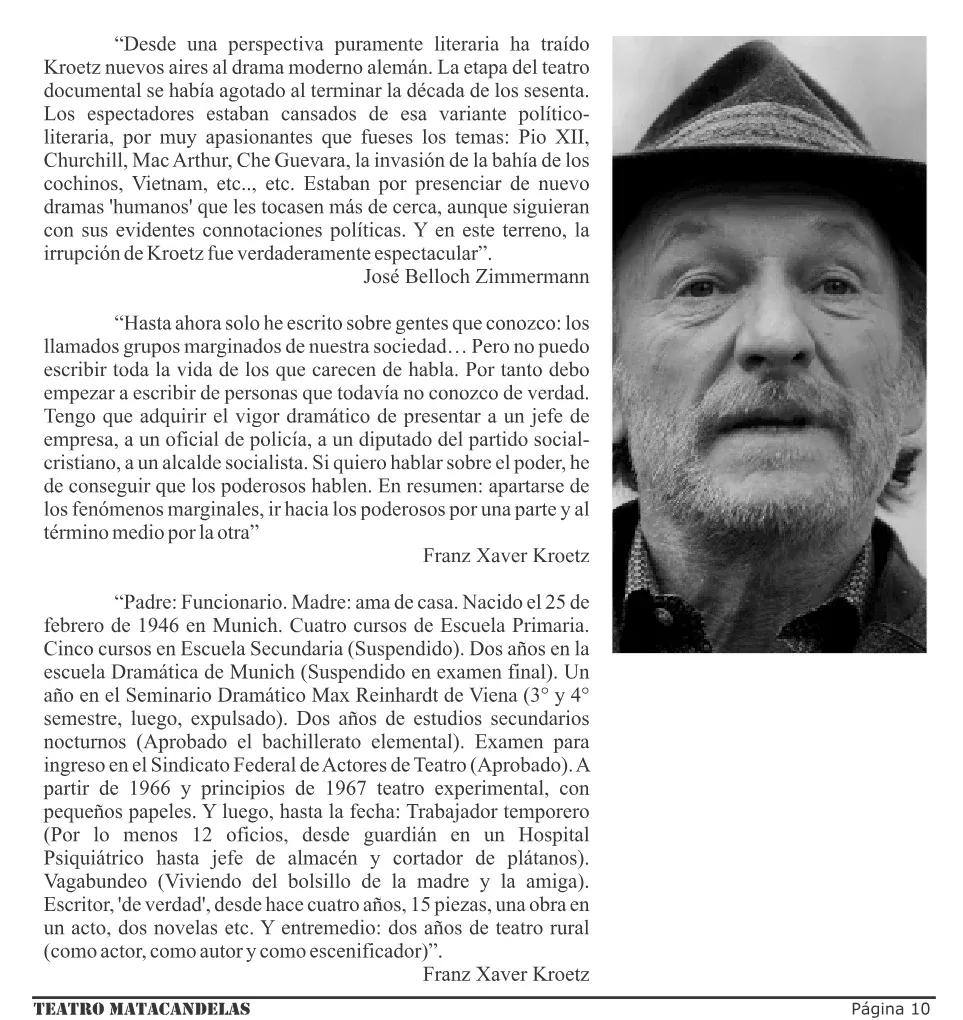 Página 10 del programa de mano de Perspectivas ulteriores