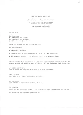 Ficha técnica de Angelitos empantanados (1995) — pieza 2