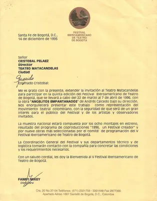 V Festival Iberoamericano de Teatro de Bogotá (1996) — pieza 14