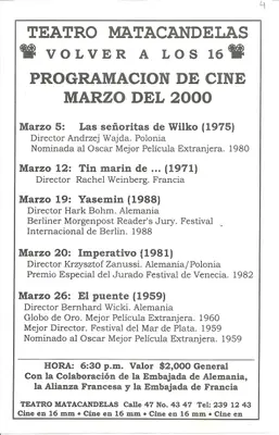 Programación mensual — pieza 4