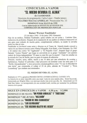 Cineciclos a Vapor (1998) — pieza 18