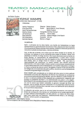 Volver a los 16: fichas de las proyecciones (1999–2002) — pieza 69