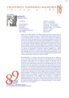 Volver a los 16: fichas de las proyecciones (1999–2002) — pieza 108
