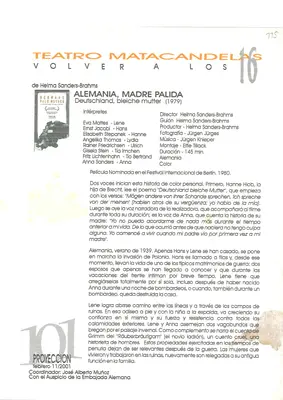 Volver a los 16: fichas de las proyecciones (1999–2002) — pieza 115