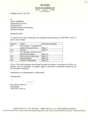 Correspondencia y trámites (1999–2001) — pieza 182