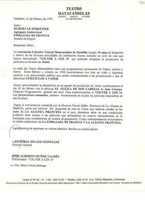Correspondencia y trámites (1999–2001) — pieza 188
