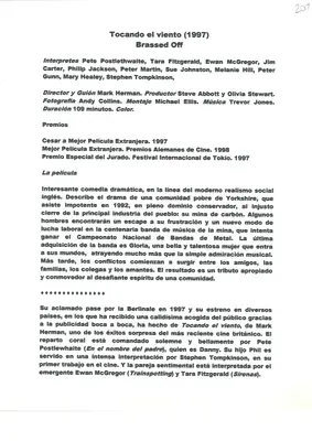 Volver a los 16: fichas de las proyecciones (1999–2002) — pieza 201