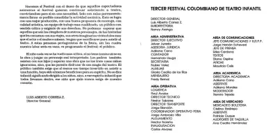 III Festival Colombiano de Teatro Infantil (1995) — pieza 1D