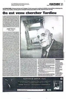 «On est venu chercher Tardieu», Libération, 28 y 29 de enero de 1995 — pieza 10